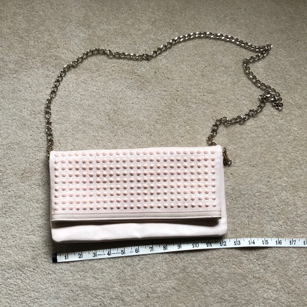 Pink Clutch w/ detachable Gold Chain